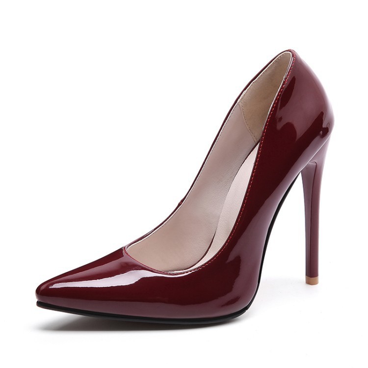 Stiletto-heeled Pointed-toe Professional Womens Shoes All-leather Pointed High Heels - Image 5