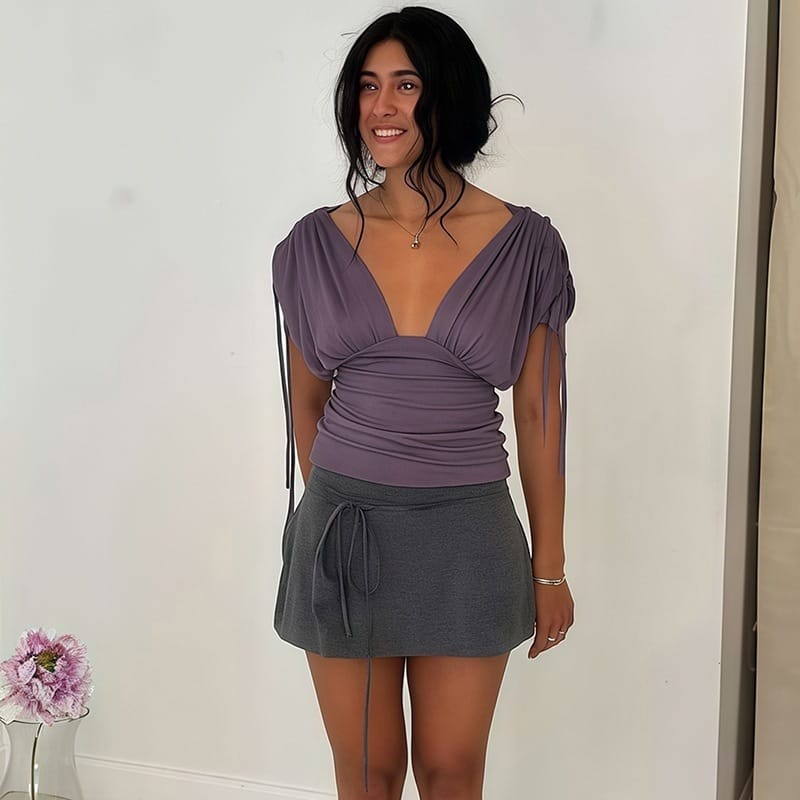 Charming Slim-fit Asymmetrical V-neck Vest - Image 6