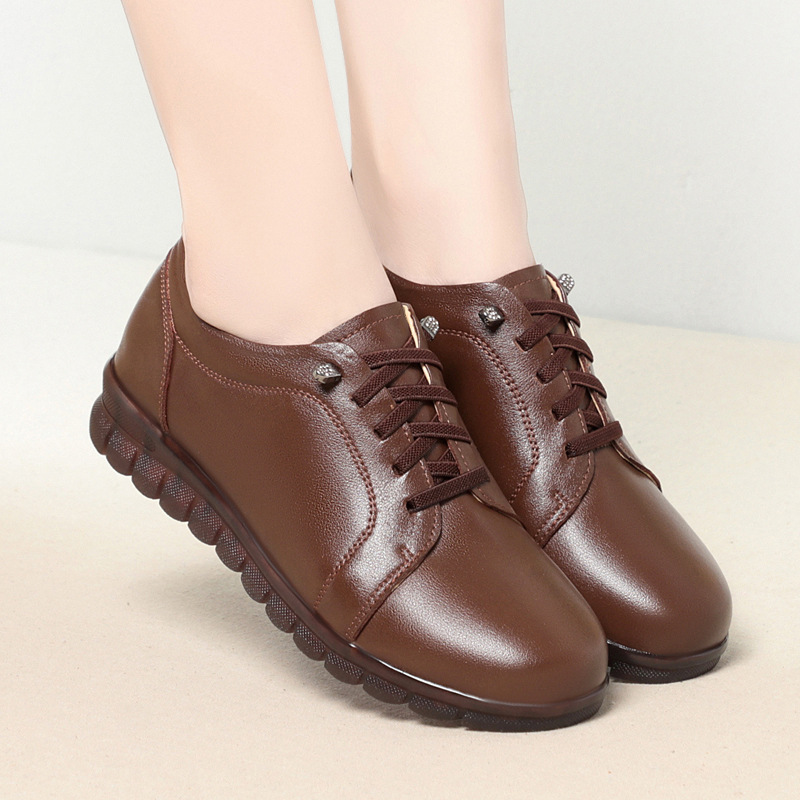 Womens Black Leather Shoes Soft Leather Soft Sole And Upper - Image 2