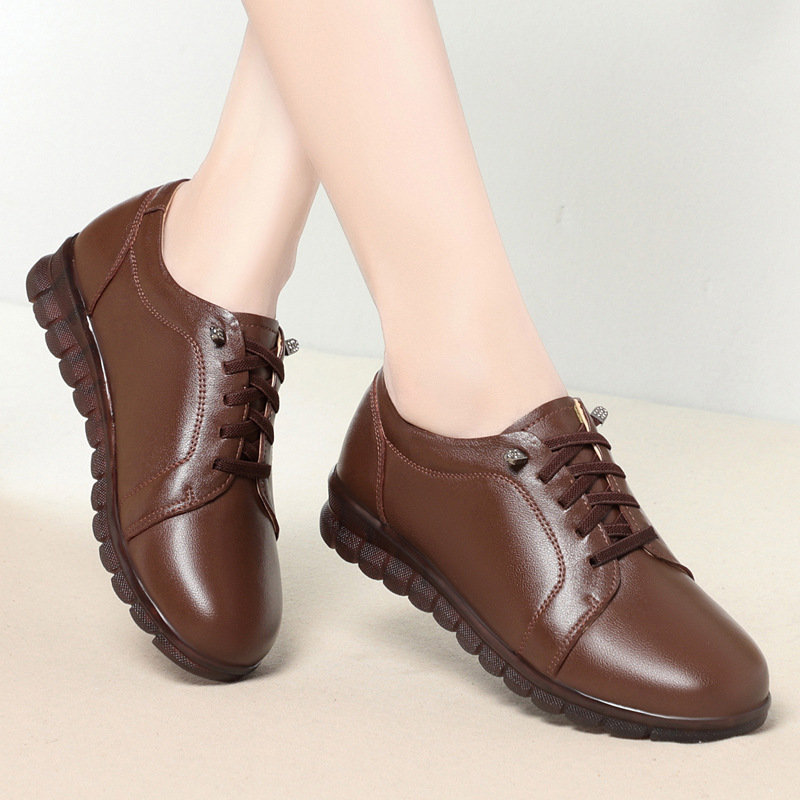 Womens Black Leather Shoes Soft Leather Soft Sole And Upper - Image 5