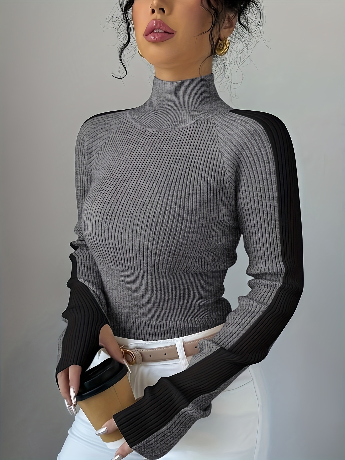 Turtleneck Slim Fit Versatile Sweater - Image 7