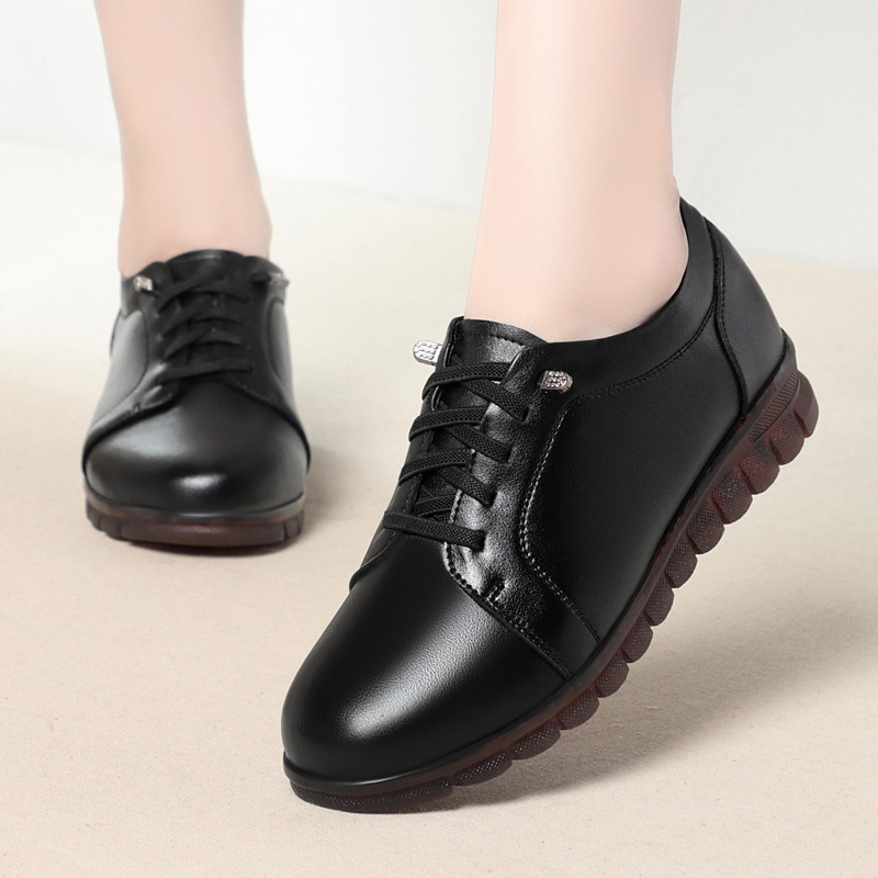 Womens Black Leather Shoes Soft Leather Soft Sole And Upper - Image 3