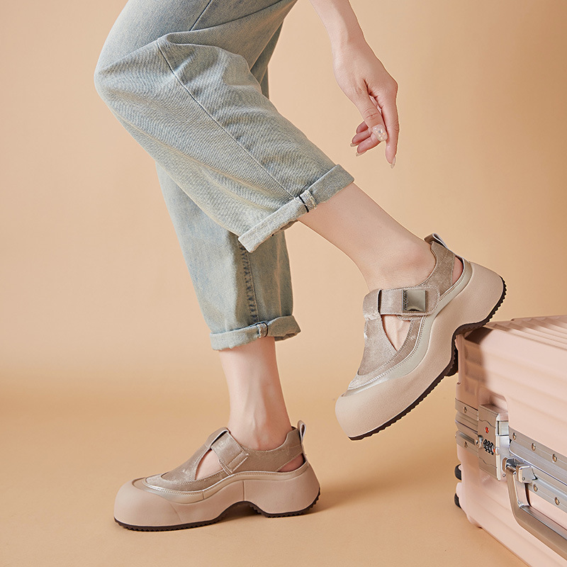 Summer New Arrival Thick-soled Hollowed-out Breathable Platform Sneakers - Image 5