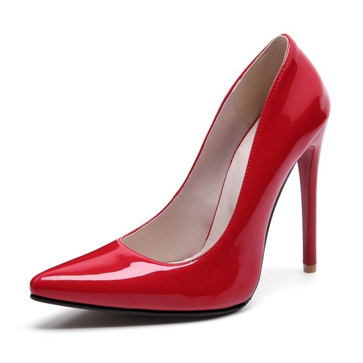 Stiletto-heeled Pointed-toe Professional Womens Shoes All-leather Pointed High Heels - Image 4