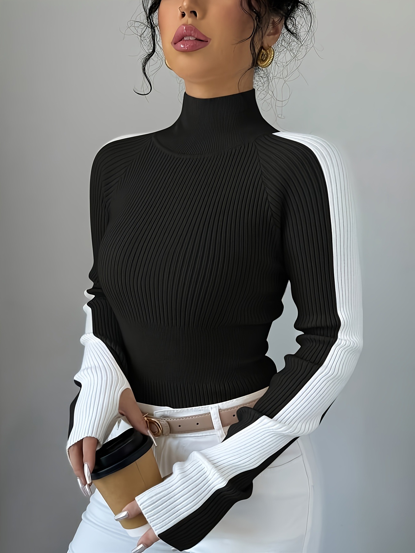 Turtleneck Slim Fit Versatile Sweater - Image 6