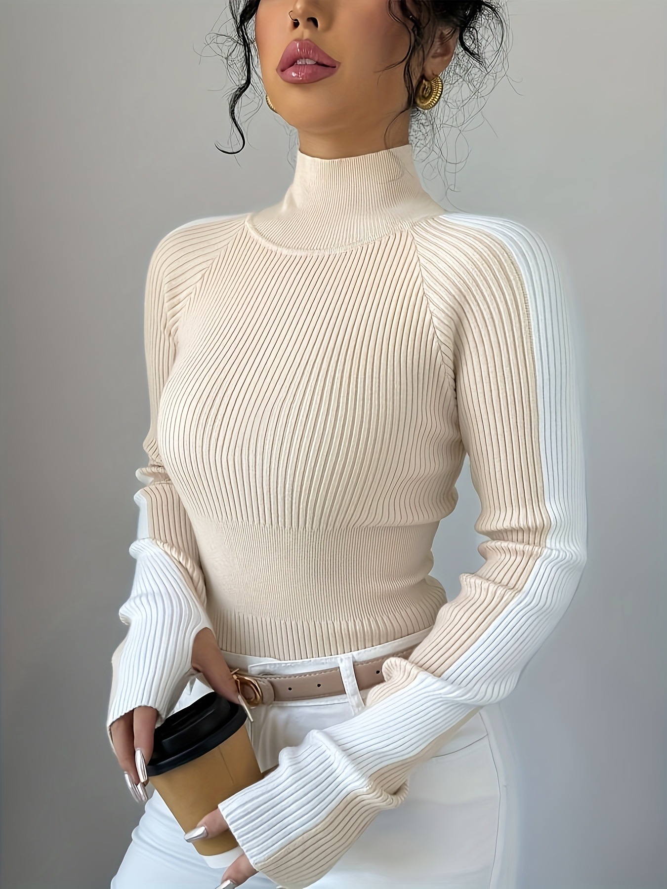 Turtleneck Slim Fit Versatile Sweater - Image 4