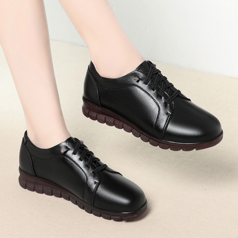Womens Black Leather Shoes Soft Leather Soft Sole And Upper - Image 7