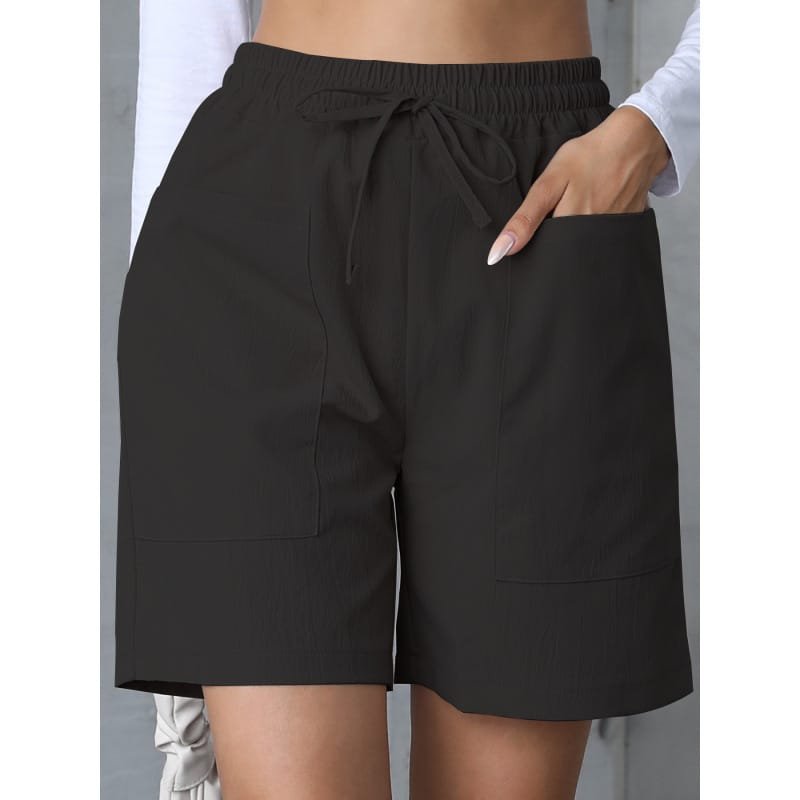 Womens Casual Shorts Solid-color Wide-leg Pants - Image 3