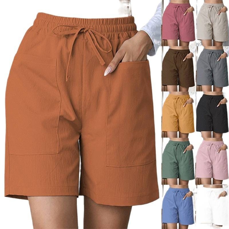 Womens Casual Shorts Solid-color Wide-leg Pants - Image 8