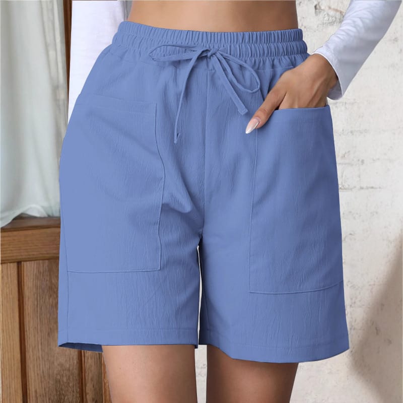 Womens Casual Shorts Solid-color Wide-leg Pants - Image 10