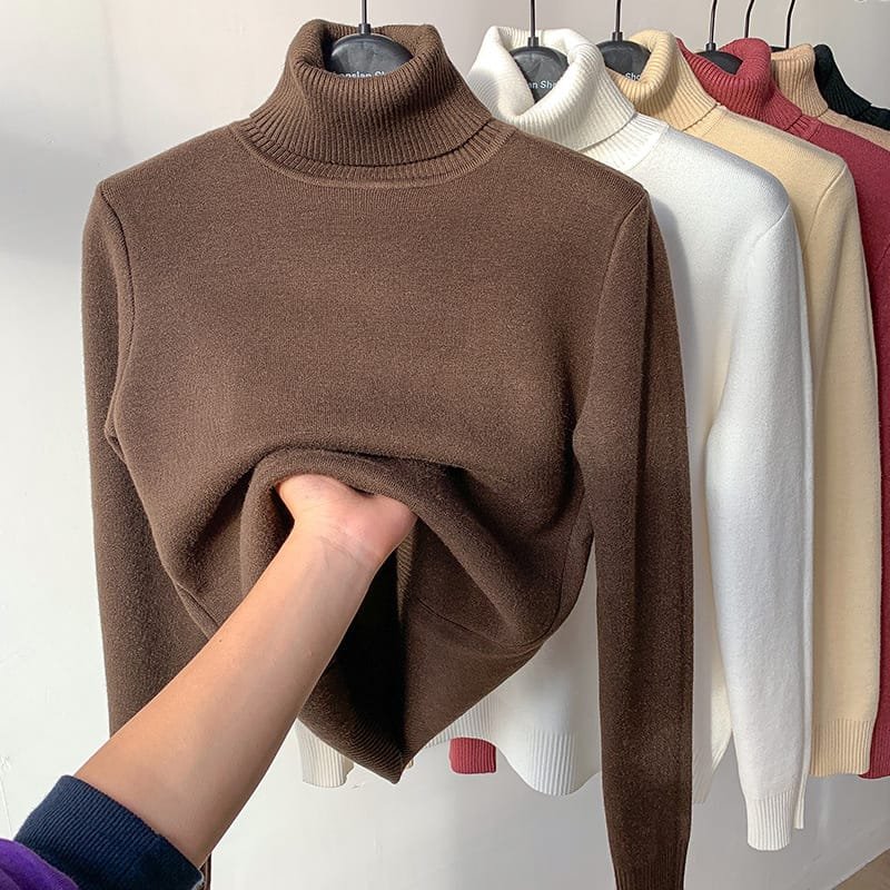 Thickened One-piece Cashmere Sweater With Fleece Lining Made Of Mink Cashmere - Image 5