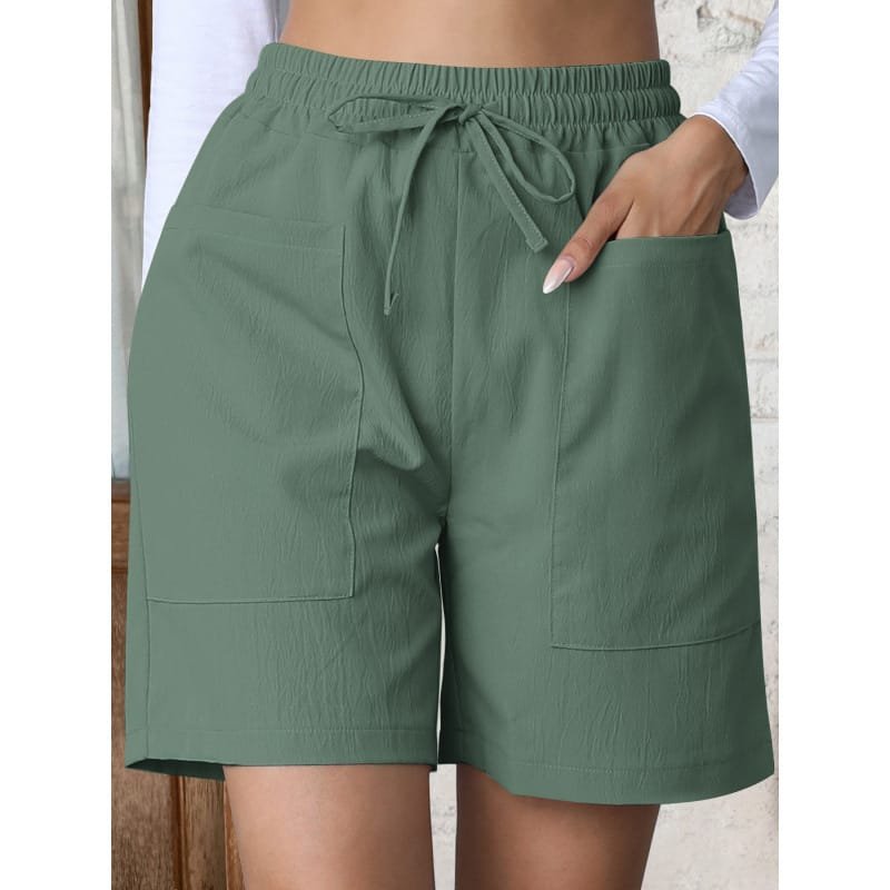 Womens Casual Shorts Solid-color Wide-leg Pants - Image 4