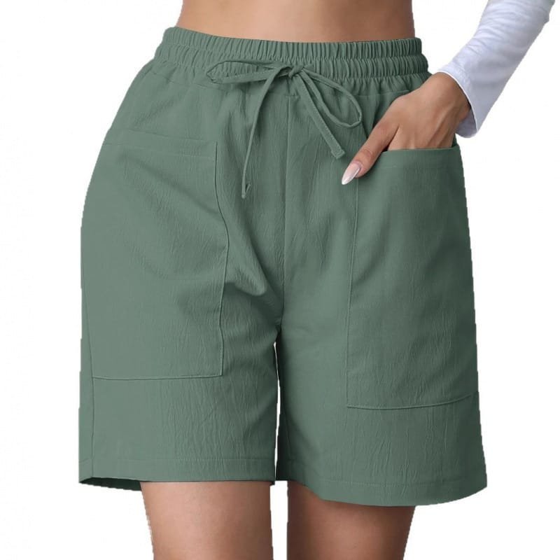 Womens Casual Shorts Solid-color Wide-leg Pants - Image 2