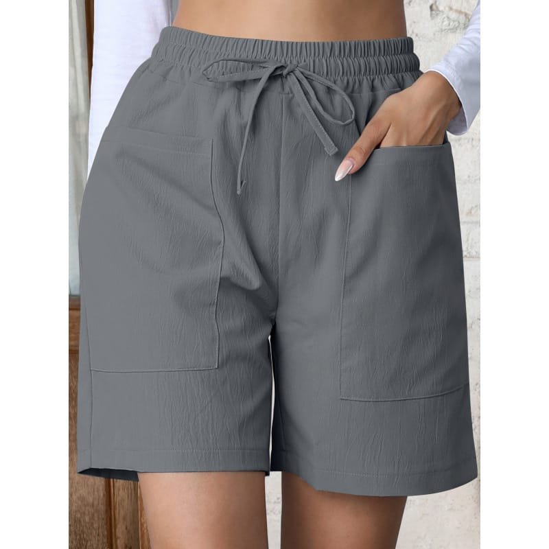 Womens Casual Shorts Solid-color Wide-leg Pants - Image 5